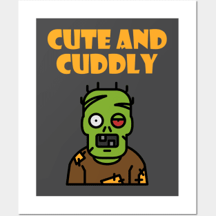 Cute and Cuddly Creepy Green Monster Dark Color Posters and Art